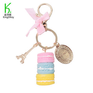 Butik Gantungan Kunci Mode Pribadi Di Paris Prancis Menara Eiffel Kue Masukan Barang Makaron Gantungan Kunci Kue Wanita - Product Image 5