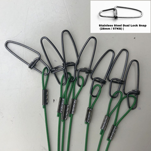 Cable de Pesca de Acero de Alta Resistencia de 50 cm y 1 mm, Línea de Pesca Marina Anti-Mordeduras de 50 kg con Eslabón Giratorio de Acero Inoxidable y Broche de Doble Bloqueo - Product Image 3