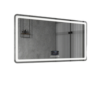 Miroir de salle de bain rectangulaire carré anti-buée de style européen, miroir mural pour meuble-lavabo