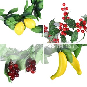 Guirlandes de fruits artificiels 200 cm en tissu mousse pour décoration de plafond style ferme - Product Image 5