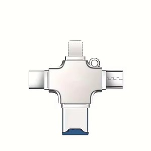 <span class=keywords><strong>Lettore</strong></span> <span class=keywords><strong>di</strong></span> <span class=keywords><strong>Schede</strong></span> 4-in-1 TF/<span class=keywords><strong>SD</strong></span> OTG in Metallo con Velocità <span class=keywords><strong>di</strong></span> Trasferimento Rapida, Bestseller <span class=keywords><strong>di</strong></span> Fabbrica, per USB Type-C e Micro USB Flash Esterno - Product Image 1
