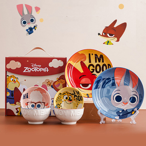 Juego de Platos de Cerámica de Judy y Nick de Zootopia, Vajilla de Dibujos Animados, Caja de Regalo para Decoración de Cocina y Hogar - Product Image 2