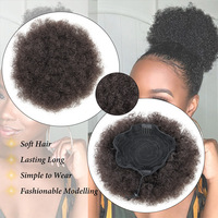 Perruque synthétique bouclée crépue et volumineuse pour hommes noirs européens, américains et africains, style afro puff, en fibre haute température