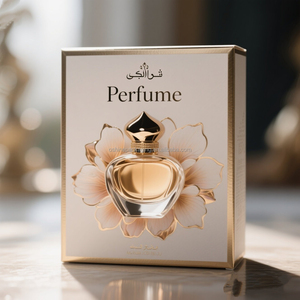 Custom Logo Luxury Perfume Gift Box <b>Square</b> Drawer with Gold Foil High-End Sponge Liner for Eye Cream and Essential Oils - Product Image 1
