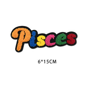 Toppe Zodiacali Colorate in Ciniglia all'Ingrosso, Patch Ricamate Personalizzate con Nome Astrologico da Applicare con Ferro da Stiro su <span class=keywords><strong>Abbigliamento</strong></span>, Felpe e Borse - Product Image 3
