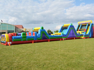 Kunden spezifische aufblasbare Kletterwand Hüpfburg Rutsche Hindernis Spaß Sport produkte Aufblasbarer Land Hindernis parcours Zum Verkauf - Product Image 6