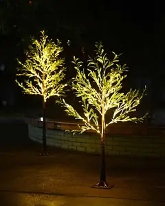 Sıcak satış noel bahçe okaliptüs yaprak ışık süslemeleri açık sıcak ışık ağacı ışık