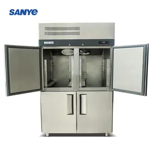 Refrigerador vertical de 4 puertas de acero inoxidable, refrigerador comercial de gran capacidad, congelador profundo vertical grande