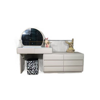 Table de maquillage multifonctionnelle minimaliste moderne avec miroir et tabouret pour chambre à coucher Modèle 2576 Fabriqué en Chine Autres matériaux