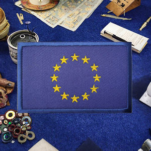 Parche Bordado con la Bandera de la Unión Europea, Aplique Termoadhesivo, Insignia de la UE con Estrella, Accesorios de Ropa Personalizados al por Mayor - Product Image 2