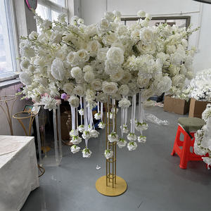 IFG מכירה חמה ורדים תלויים לבנים מלאכותיים מרכזי פרחים לשולחן גדול לחתונה - Product Image 2