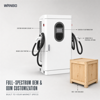 Station de recharge rapide DC double pistolet 200 kW, panneau capsule blanc, chargeur EV pour usine