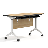 Table d'ordinateur portable pliable, mobile, avec roulettes, en métal, pour l'entraînement, vente directe d'usine