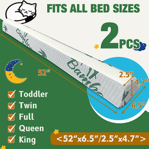 Lot de 2 pare-chocs de lit pour bébés, barrière de lit en mousse pour enfants, pour lits jumeaux, doubles, queen et <span class=keywords><strong>king</strong></span> size - Product Image 3