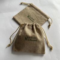 Sac en tissu écologique en jute, pochette à bijoux, sac cadeau en toile de jute, sacs d'emballage avec logo personnalisé