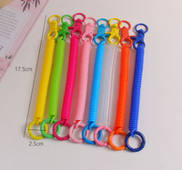 Porte-clés spiralé rétractable personnalisé avec ressort et bobine Porte-clés corde élastique de sécurité avec fermoir homard