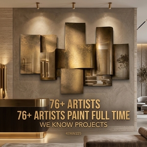 <span class=keywords><strong>Peinture</strong></span> <span class=keywords><strong>acrylique</strong></span> dorée <span class=keywords><strong>abstraite</strong></span> sculptée en 3D faite à la main par Eager Art pour la décoration murale intérieure de bureaux/hôtels de luxe - Product Image 1