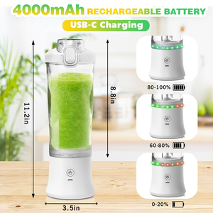Licuadora Portátil <span class=keywords><strong>de</strong></span> Viaje con Diseño Recargable Inalámbrico para Smoothies, Batidos, Jugos Frescos, Camping y Senderismo - Product Image 4