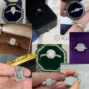 Tùy Chỉnh 14K 18K Vàng 1CT 2ct 3ct 4CT 5ct De Vs1 Vvs1 IGI Chứng Nhận Phòng Thí Nghiệm Grown Kim <span class=keywords><strong>C</strong></span>ương Engagement Wedding Ring Cho Phụ Nữ - Product Image 2
