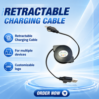 Cable de Carga Retráctil Multifuncional con Logotipo Personalizado, Cable USB 6 en 1, Conector Múltiple Tipo-C, Micro USB, Cable de Carga para Teléfono Celular