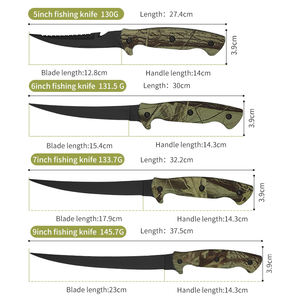 كل ما في المخزون في الهواء الطلق التخييم جيدة هيبلر الصيد سكين شرائح الفولاذ المقاوم للصدأ طلاء أسود سكين الصيد - Product Image 3