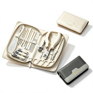 Ensemble de manucure et pédicure en acier inoxydable, 18 pièces, kit de coupe-ongles, étui à fermeture éclair portable, logo personnalisé, outils de voyage - Product Image 3