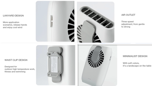 Ventilateur portable mini à suspendre au cou, à la taille ou au <span class=keywords><strong>plafond</strong></span>, 24 vitesses, batterie rechargeable pour voiture et usage domestique, petit ventilateur portable à collier - Product Image 6