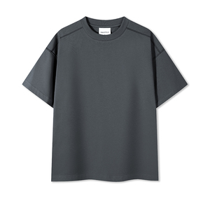 Maglietta in cotone 100% 240GSM con Logo 3d personalizzato peso pesante T-Shirt con stampa a sbuffo da <span class=keywords><strong>uomo</strong></span> con linea di spalla - Product Image 2