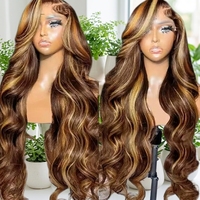 Perruque Lace Front 13x6 en Cheveux Humains Vierges avec Cuticules Alignées, Sans Colle, Blonde Bouclée Longue