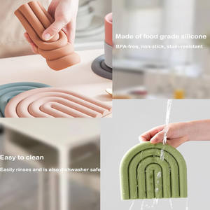 Tappetini in Silicone moderno colorato resistente al calore <span class=keywords><strong>antiscivolo</strong></span> porta pentole <span class=keywords><strong>multiuso</strong></span> per presine da cucina - Product Image 5