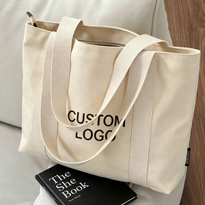Bolsa de Lona Creativa de Gran Capacidad, Bolsa de Hombro de Algodón de 12 oz de Grosor, Moderna, para Estudiantes, Compras y Deportes - Product Image 6