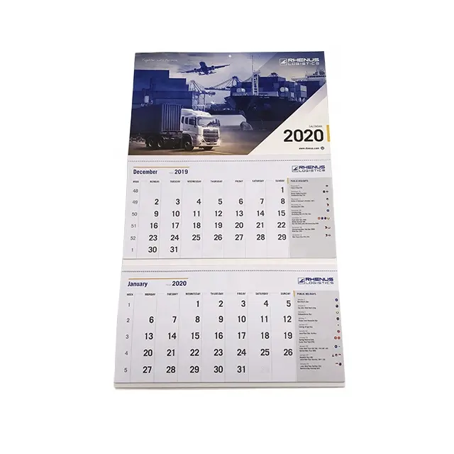 Cetak Kustom Menggantung Kalender Dinding Bulanan Advent Kalender