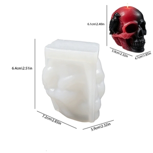 Molde de silicona para velas aromáticas con diseño de <span class=keywords><strong>cuervo</strong></span> y calavera, molde para manualidades de yeso con temática oscura de Halloween, molde para hacer adornos artesanales para amantes de lo hecho a mano - Product Image 2
