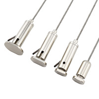 Kit de suspension réglable pour luminaires LED de plafond avec câble de maintien en fil métallique