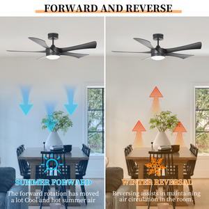 52 inch nhà hiện đại trang trí quạt trần với ánh sáng LED và điều khiển từ xa Acrylic cơ thể cho phòng khách màu đen động cơ - Product Image 3