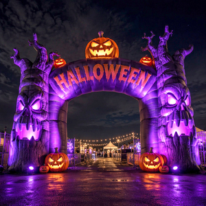 Arche gonflable publicitaire personnalisée pour événements d'Halloween, décoration effrayante, en vente - Product Image 1