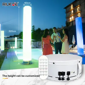पार्टी डीजे सजावट RGBW एलईडी बैटरी संचालित विज्ञापन Inflatable प्रकाश स्तंभों चमक स्तंभ शादी के लिए