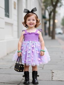 Nuovo Arrivo all'Ingrosso: Ultimo Design Estivo, Grazioso Abito in Pizzo e Poliestere Stile Lolita per Bambine di 7/8 Anni - Product Image 2