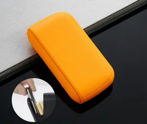 KY Hold rokok 10, casing rokok mewah Vintage bahan kulit logam dengan pemantik Usb