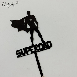 Super Dad Black Acrylic Mirror Cake Topper para <span class=keywords><strong>Feliz</strong></span> cumpleaños Dad Happy Father's Day DIY Postre Party Decoraciones PQA335 - Product Image 4