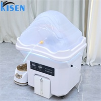 KISEN Bac à shampoing portable moderne pour salon de beauté, hauteur réglable, avec tube en U doré, en stock