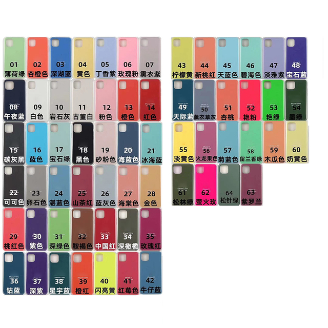 Silicone Mobile Phone Cases for iPhone 15 14 13 12 11 Pro Max 16 Plus