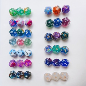 Dados del Zodíaco de 12 Caras para Astrología, Dados Multicolores con Símbolos del Cielo Estrellado para Adivinación y Juegos de Mesa - Product Image 5