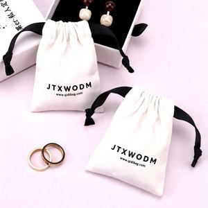 Pochette en coton et lin personnalisée pour cosmétiques, bijoux, cadeaux, avec cordon de serrage - Product Image 6