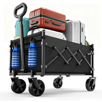 Chariot de Vente Ambulant de Légumes de Haute Qualité, Pliable et Portable, avec Grandes Roues Pivotantes en Acier Carbone, Idéal pour le Camping