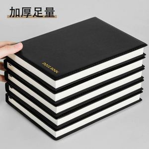 Custom A3 Black Business Journal Planner Silk Ribbon Bookmark Fabric Linen Hardcover Eco-friendly Gold Spine PP Cover - Product Image 1