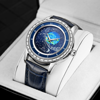 Montre mécanique automatique de qualité Forsining Newset avec logo personnalisé, ciel étoilé, luminescente, pour hommes