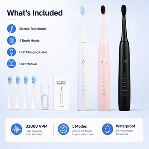 <span class=keywords><strong>Cepillo</strong></span> <span class=keywords><strong>de</strong></span> <span class=keywords><strong>dientes</strong></span> eléctrico sónico familiar RIWA con 5 modos <span class=keywords><strong>de</strong></span> limpieza, resistente al agua IPX7, recargable tipo C, cuidado dental inalámbrico - Product Image 4