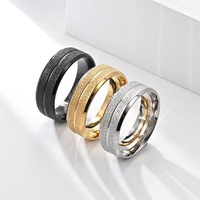 Bague en tungstène classique pour homme, plaquée or et noir, sablée 8 mm, bijoux de mode