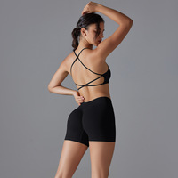 Nouveau Yoga Cross Beauté Dos Sous-Vêtements De Sport Yoga Shorts Deux Pièces Ensemble À Séchage Rapide Respirant